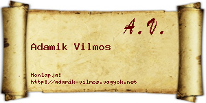 Adamik Vilmos névjegykártya